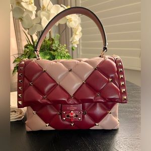 Valentino Garavani Nappa Canystud Top handle bag leather Medium,Made in Italy.